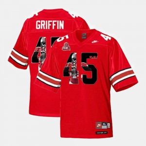 #45 Archie Griffin Ohio State Buckeyes For Men's Throwback Jersey - Scarlet